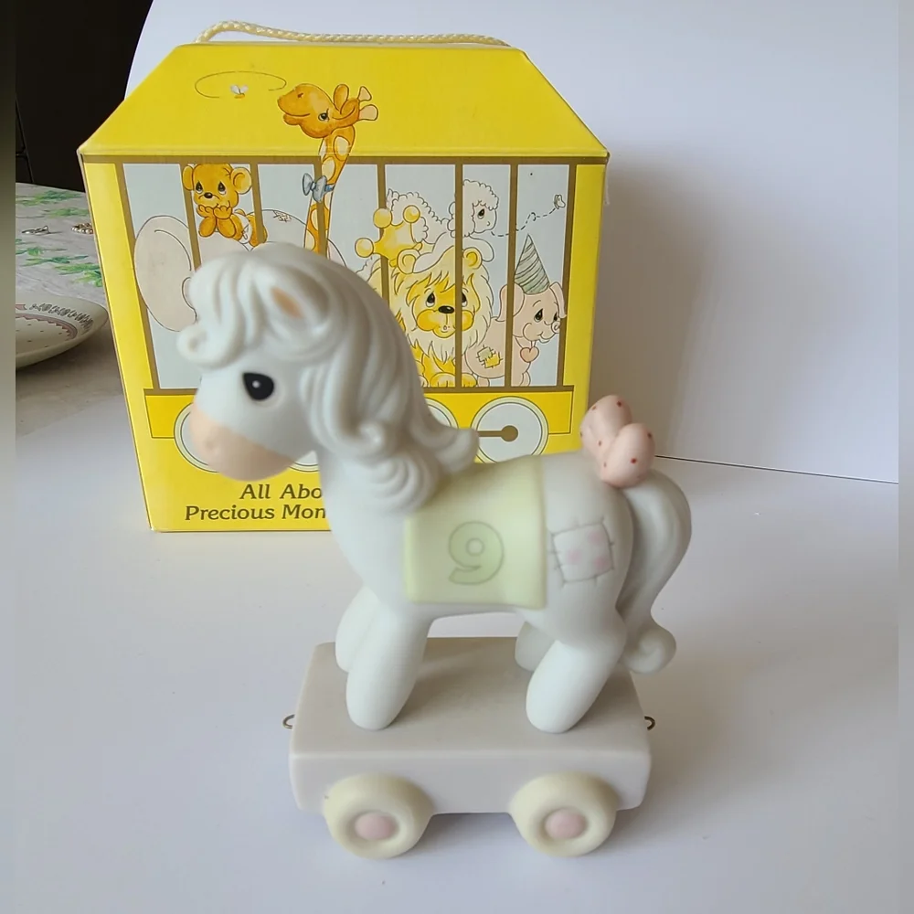 Vintage Precious Moments Birthday Train 9 Year Old Horse Collectible Figurine - Picture 11 of 14